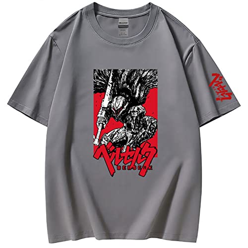 Fosike Berserk T-Shirt - Japanisches Manga Berserk Guts Bedrucktes T-Shirt Unisex - Anime Cosplay Kostüm Rundhals Kurzarm T-Shirt Herren/Damen (XS-3XL) von MR.YATCLS