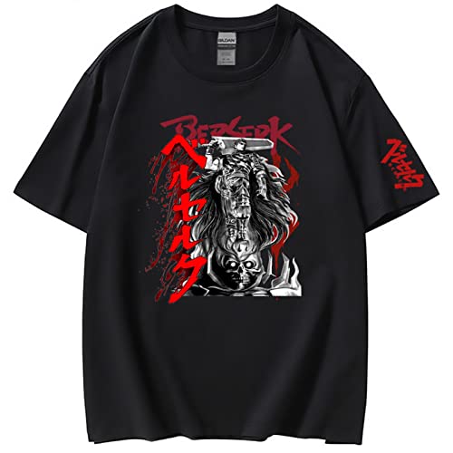 MR.YATCLS Fosike Berserk T-Shirt - Japanisches Manga Berserk Guts Bedrucktes T-Shirt Unisex - Anime Cosplay Kostüm Rundhals Kurzarm T-Shirt Herren/Damen (XS-3XL) von MR.YATCLS