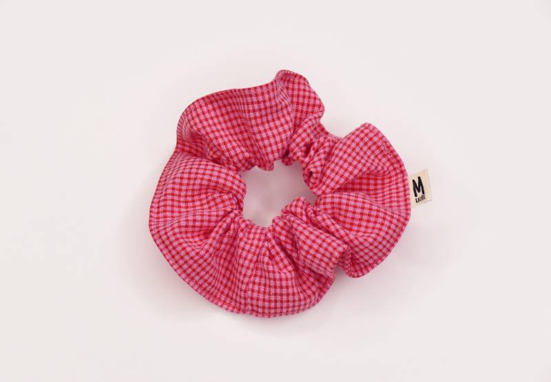 Lila/Fuchsiafarbenes Mikro-Gingham-Haargummi von MRAUDEstore