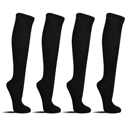 4/6 Paar Laufsocken Kniestrümpfe Stützstrümpfe Reisestrümpfe Damen lange Socken kompressionsstrümpfe Karo Muster 1303 (39, 42,4 Paar Thermo Modell 2) von MRCC