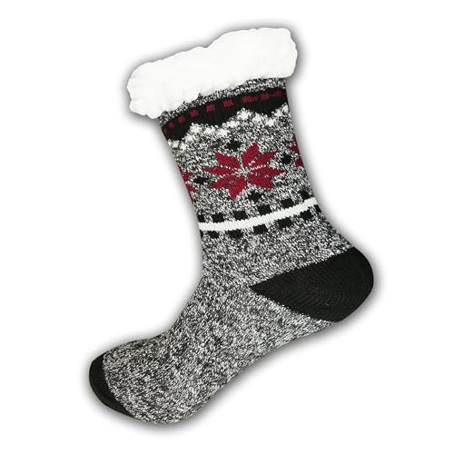 MRCC 1 Paar Herrensocken Weihnachtssocken Kuschelsocken Hüttensocken Stoppersocken Wintersocken Socken 1291 (1 Paar Farbe4 1292, 39-42) von MRCC