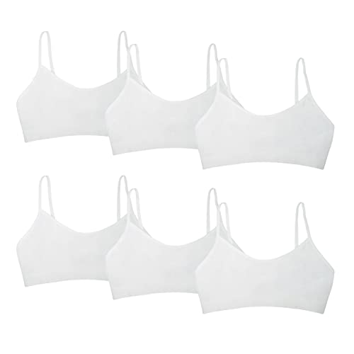 MRCC 3/6/7/8er Pack Mädchen Bustier Trainings-BH Nahtloser Sport-BH Nicht gepolstert mit Spaghettiträger (as3, Numeric, Numeric_122, Numeric_140, Regular, 6er Pack Modell 1) von MRCC