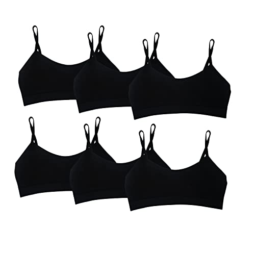 MRCC 3/6/7/8er Pack Mädchen Bustier Trainings-BH Nahtloser Sport-BH Nicht gepolstert mit Spaghettiträger (as3, Numeric, Numeric_122, Numeric_140, Regular, 6er Pack Modell 2) von MRCC