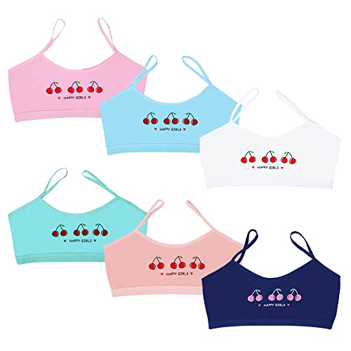 MRCC 3/6/7/8er Pack Mädchen Bustier Trainings-BH Nahtloser Sport-BH Nicht gepolstert mit Spaghettiträger (as3, Numeric, Numeric_146, Numeric_158, Regular, 6er Pack Modell 4) von MRCC