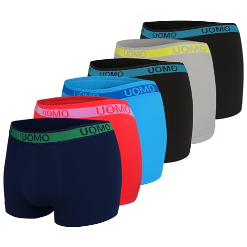 MRCC 6er Pack Jungen Boxer Shorts Briefs Boxershorts Unterwäsche Unterhosen Mikrofaser Retro Pants Schlüpfer 10010 (DE/NL/SE/PL, Alter, 12 Jahre, 14 Jahre, Regular, 6er Pack Modell 4) von MRCC