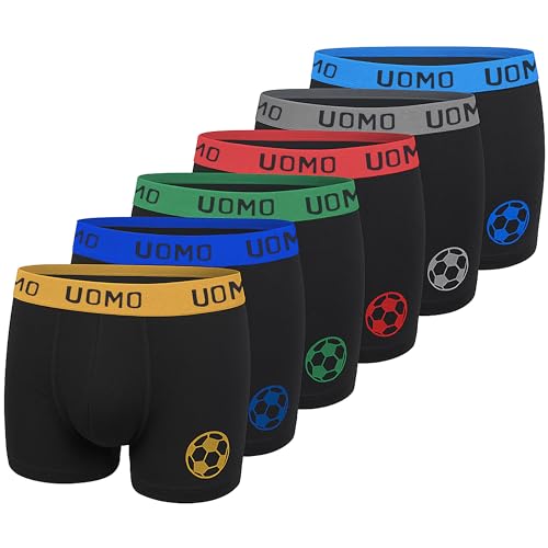 MRCC 6er Pack Jungen Boxer Shorts Briefs Boxershorts Unterwäsche Unterhosen Mikrofaser Retro Pants Schlüpfer 10010 (DE/NL/SE/PL, Alter, 12 Jahre, 14 Jahre, Regular, 6er Pack Modell 1) von MRCC