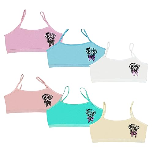 MRCC 6/8er Pack Mädchen Bustier Trainings-BH Nahtloser Sport-BH Nicht gepolstert mit Spaghettiträger (as3, Numeric, Numeric_146, Numeric_158, Regular, 6er Pack Modell 5) von MRCC