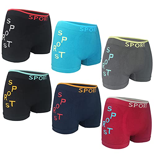 MRCC 6/12er Pack Jungen Boxer Shorts Briefs Boxershorts Unterwäsche Unterhosen Retro Pants Schlüpfer 10010 (10-12 Jahre, 6er Pack Modell 3) von MRCC