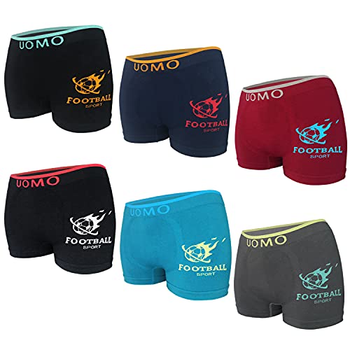 MRCC 6/12er Pack Jungen Boxer Shorts Briefs Boxershorts Unterwäsche Unterhosen Retro Pants Schlüpfer 10010 (DE/NL/SE/PL, Alter, 10 Jahre, 12 Jahre, Regular, 6er Pack Modell 12) von MRCC