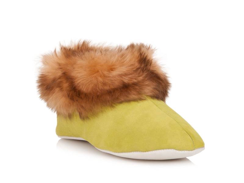 Damen Hausschuhe. Pelz-Hausschuhe. Schaffell Wolle Hellgrüne Winter-Hausschuhe. Warme Hausschuhe Für Geschenk von MRDline
