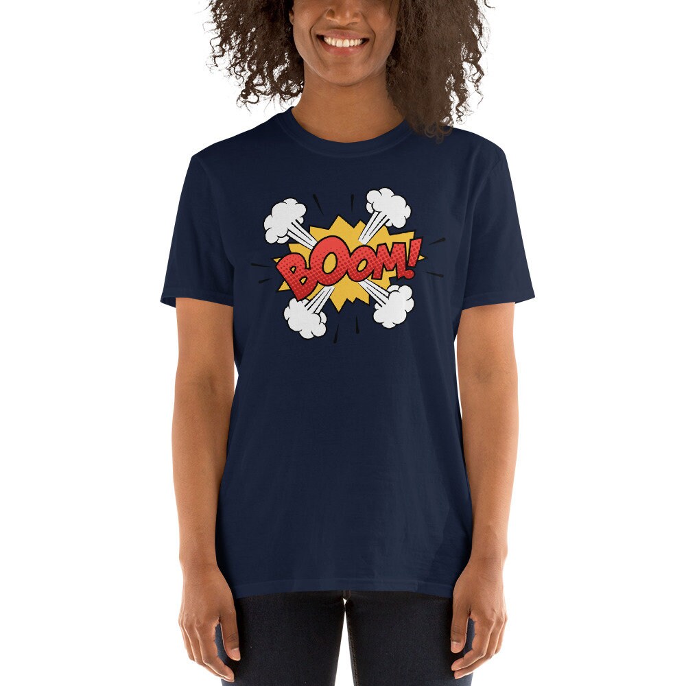 Boom Comic-Buch-Animation Cartoon Stil Kunst Superhelden Thema Damen T-Shirt von MRKPrints