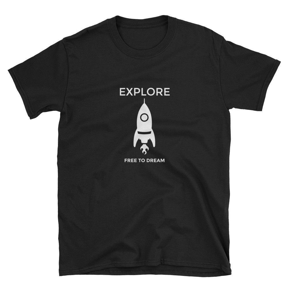 Erkunden Sie Frei Zum Träumen Shirt Wissenschaft Geeky Geschenke Träumer Lustiges Grafik-Tees Explorer Kurzarm Unisex T-Shirt von MRKPrints