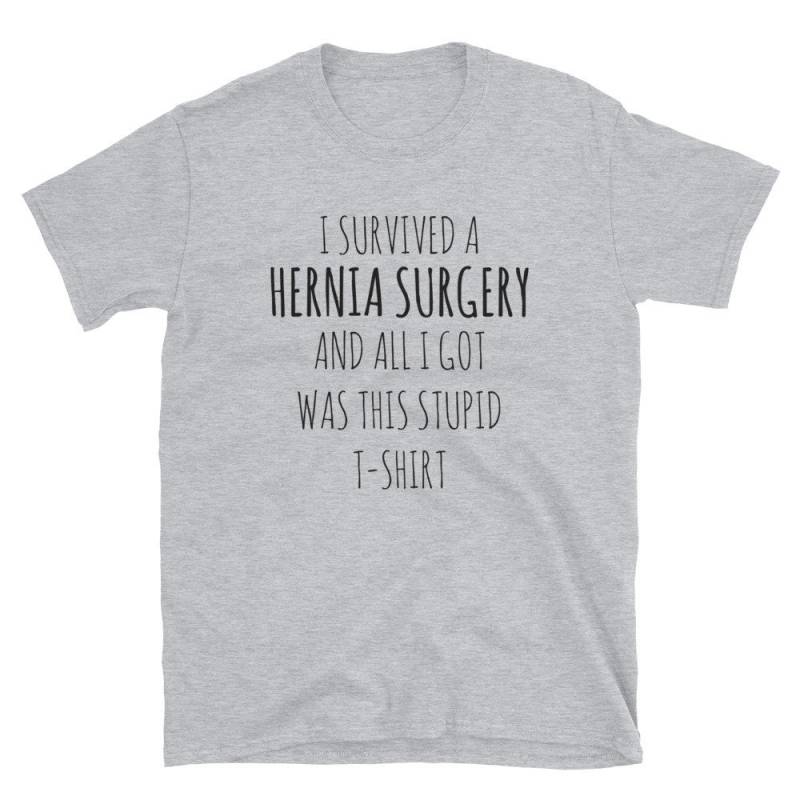 Hernie Nja Chirurgie Get Well Soon Funny Hospital Injury Recovery Gift Unisex T-Shirt von MRKPrints