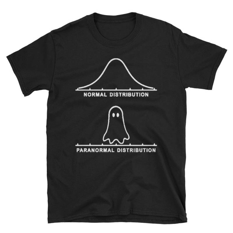 Paranormale Verteilung Halloween Ghost Mathe Statistik Kurzarm Unisex T-Shirt von MRKPrints