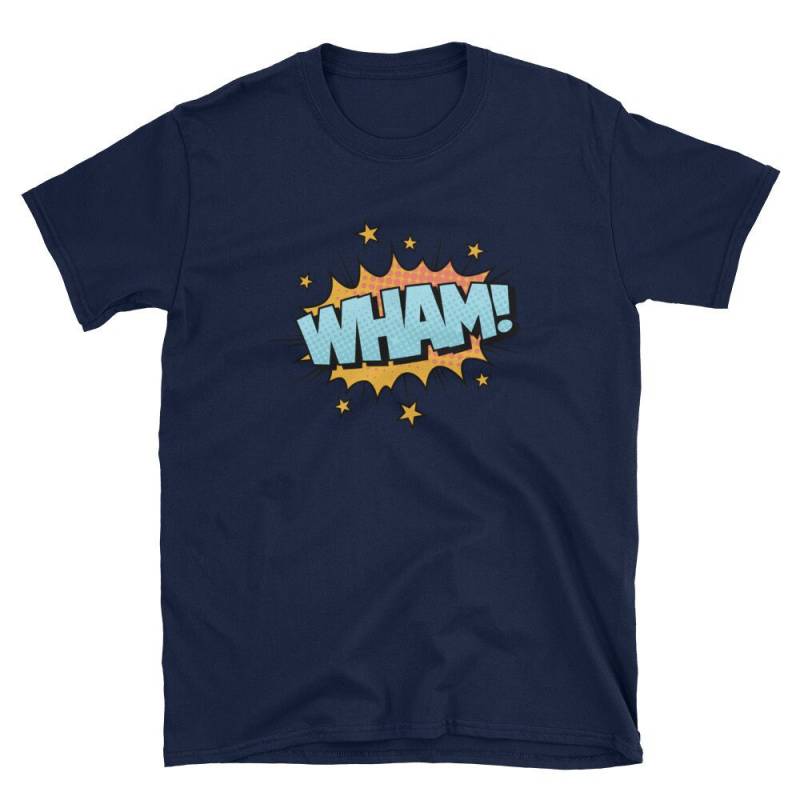Wham Blase Shirt Cartoon Action Wort Wham Bang Zap Superhelden Comics Liebhaber Kurzarm Unisex T-Shirt von MRKPrints