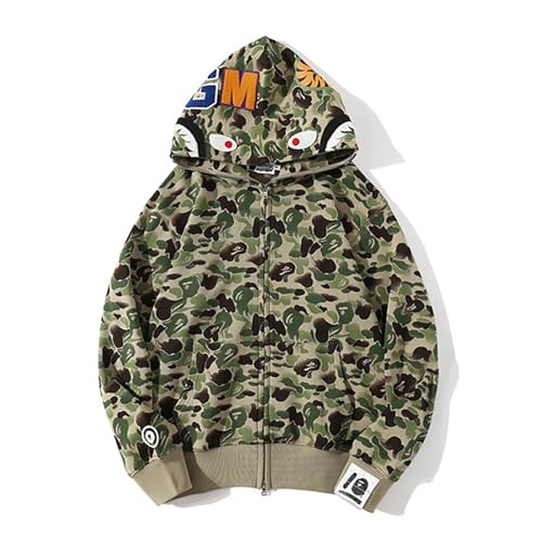 MRRTIME Bape Shark Hoodie, Bape Kapuzenpullover, Men's Jacket, Men's 3D Camouflage Shark Head Hooded Jacket, Hoodie with zipping, Street Fashion, Hoodie with zipping 01,H,5XL von MRRTIME