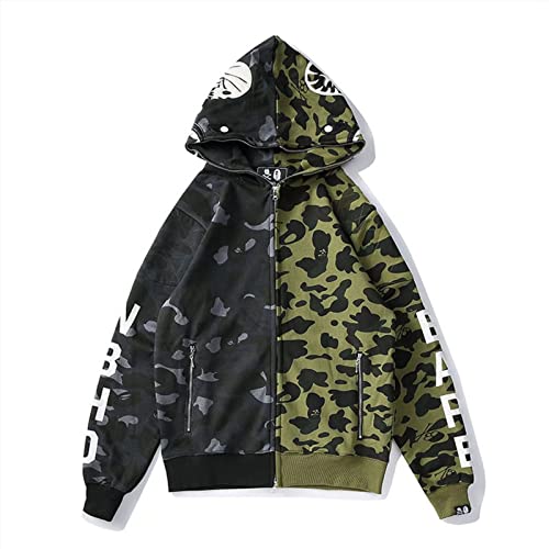 MRRTIME Bape Shark Hoodie, Bape Kapuzenpullover, Men's Jacket, Men's 3D Camouflage Shark Head Hooded Jacket, Hoodie with zipping, Street Fashion, Hoodie with zipping 01,M,M von MRRTIME