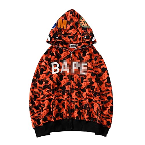 MRRTIME Bape Shark Hoodie, Bape Kapuzenpullover, Men's Jacket, Men's 3D Camouflage Shark Head Hooded Jacket, Hoodie with zipping, Street Fashion, Hoodie with zipping 01,N,5XL von MRRTIME