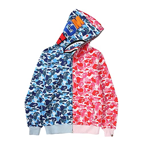 MRRTIME Bape Shark Hoodie, Bape Kapuzenpullover, Men's Jacket, Men's 3D Camouflage Shark Head Hooded Jacket, Hoodie with zipping, Street Fashion, Hoodie with zipping 01,O,S von MRRTIME