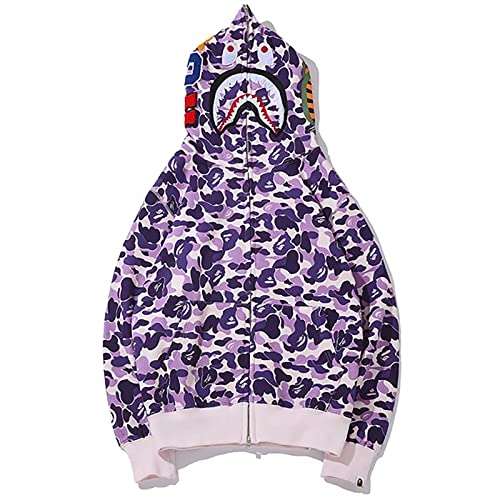 MRRTIME Bape Shark Hoodie, Bape Kapuzenpullover, Men's Jacket, Men's 3D Camouflage Shark Head Hooded Jacket, Hoodie with zipping, Street Fashion, Hoodie with zipping 01,P,4XL von MRRTIME