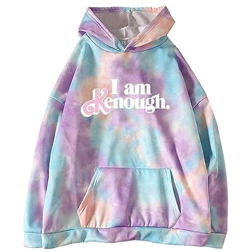 MRRTIME I am K Enough Hoodie Long Sleeve Pull Over I am K Enough Hooded Gift for Men and Women Hoodie Sweatshirt Long Sleeve Pullover Kenough Tie Dye with Hood Am Printed Streetwear von MRRTIME