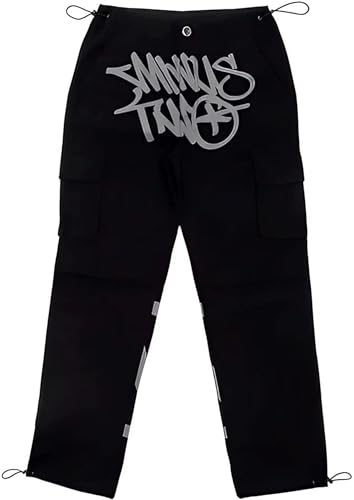 Minus Two Cargo Trousers, Unisex Y2K Trousers, Overalls Minus Two Jogging Bottoms, Cargo Jeans Baggy Pants, Trousers Minus Two Straight Trousers Street Pocket High Waist Printed Hip Hop von MRRTIME