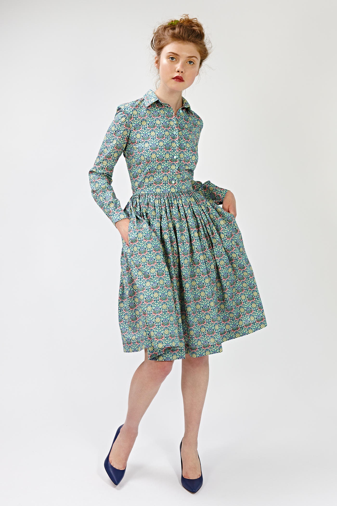 Liberty Shirt Kleid - Custom 1950Er Stil Retro Midi Kleider Von Mrspomeranz von MRSPOMERANZ