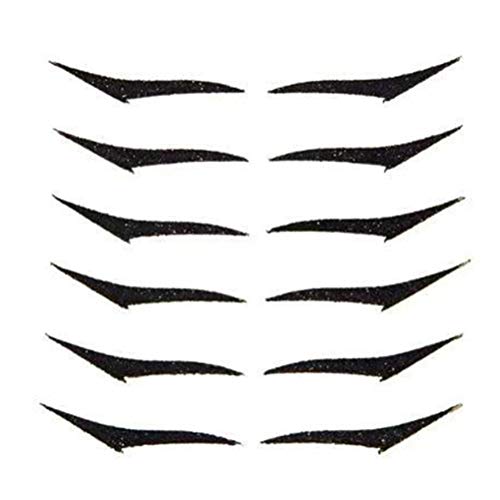 Eyeliner-Aufkleber, Wiederverwendbar, Selbstklebende Augenlid-Make-up-Aufkleber, Sofortiger Katzenaugen-Look für Verschiedene Augenformen und Rassen, Inklusive 6 Paar, (Schwarz von MRSTORY