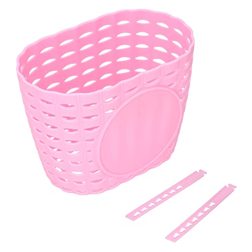 Fahrradkorb Verdickte Plastik Tragen Resistent und Langlebiger Fahrrad Kinderwagen Einkaufskorb Einkaufskorb (Rosa) von MRSTORY