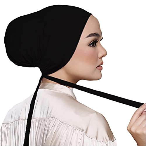 Frauen Unter Schalhut Hijab Verstellbarer Islamischer Muslim Unter Schal mit Bindeverschließung Soft Jersey Material Freier Größe Hohe Elastizität für den Täglichen Gebrauch und von MRSTORY