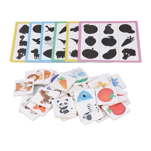 MRSTORY Holzblöcke Tierfruchtform Pairing Game Pädagogische Gedächtnis Memory Card Spielzeug Kleinkinder Übungen Fantasie Synthetisches Holz von MRSTORY