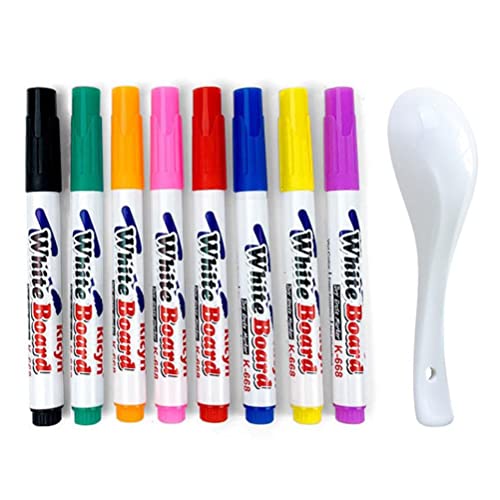 Magische Wassermalerei Pen Whiteboard Marker Schüler Zeichnung Stift für (8 Farben + 1 Löffel) von MRSTORY