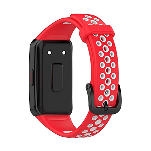 Wasserdichte Watch -Gurt -Ersatzgurt TPU Watch Band Doppelfarbener Ersatzriemen für Band 6 und Ehrenband 6 mit 10 Farben und Perfektem Fit -Design Kompatibel (B) von MRSTORY