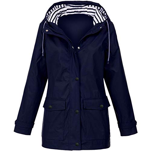 MRULIC Kapuzen Trenchcoats Windjacke Mit Kapuze Für Und Winter Damen Outdoorjacken Wasserdichter Regenjacke Jacke Outdoorjacke Wetterschutz Funktionsjacke von MRULIC Damen