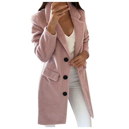 MRULIC Damen Winter Jacke Mantel Schneeengel Cardigan Schlank Mantel Frauen Elegant Fleecejacken Wärme Outwear Knopf Anzug Langen Mantel von MRULIC Damen