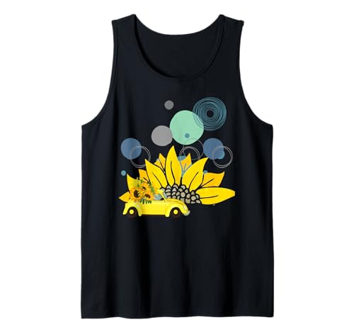 Sonne und Auto und gelbe Blume, Cooles Frauen und Mädchen Tank Top von MRW design
