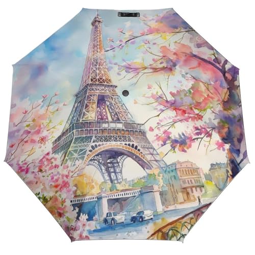 MRWQC Auto-Regenschirm Eiffelturm Aquarell 3-Facher Automatischer Uv-Sonnenschutz-Regenschirm MRWQC Auto-Regenschirm Eiffelturm Aquarell 3-Facher Automatischer Uv-Sonnenschutz-Regenschirm von MRWQC