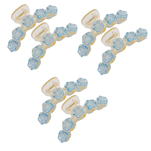 Haarnadel 10 Stück Krallen dicke rosa Blume Kamelie Klaue for Clips Haar Frauen Haarspangen groß dekorativ (Color : Sky-bluex3pcs, Size : 10X3.5CMx3pcs) von MRXFN