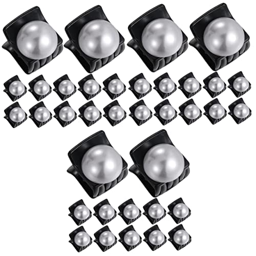 Haarnadel 12pcs Frauen Clips Haar for Klaue Perle kleine Kopfschmuck Styling Zubehör Mini (Color : Blackx3pcs, Size : 2x2cm x3pcs) von MRXFN