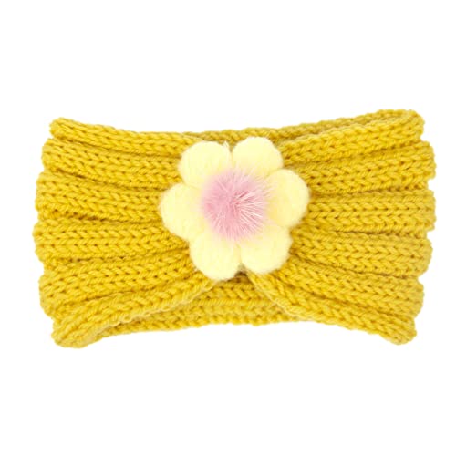 Haarnadel Farbe Haarband Herbst Stirnband Wolle Blume Winter Haarband Kinder Stirnband und Top 21 for Warm Solid QnS828 (Color : Yellow, Size : Taille unique) von MRXFN