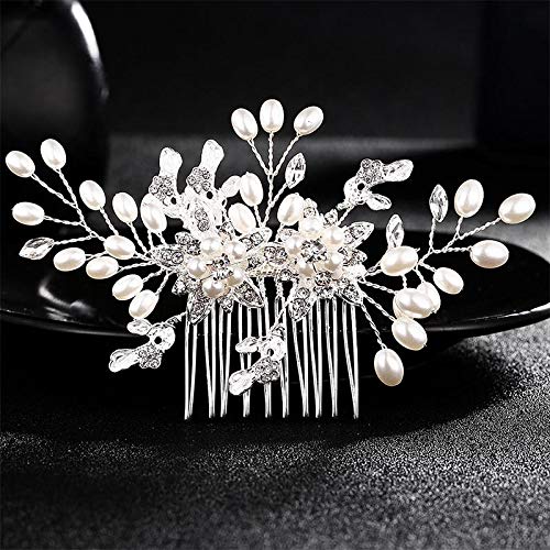 Haarnadel Haarspangen Haarspangen for Frauen Hochzeit Kristallperlen Haarkämme Braut Haarspangen Zubehör Schmuck Handgemachte Frauen Kopfschmuck Kopfbedeckungen for die Braut von MRXFN