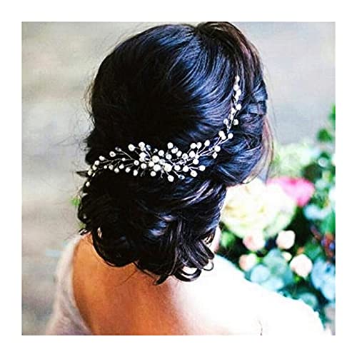 Haarnadel Handgemachte Braut Hochzeit Haarschmuck Kristallperlen Haarkämme versilbert Kopfstücke Braut Tiara Krone Haarschmuck von MRXFN