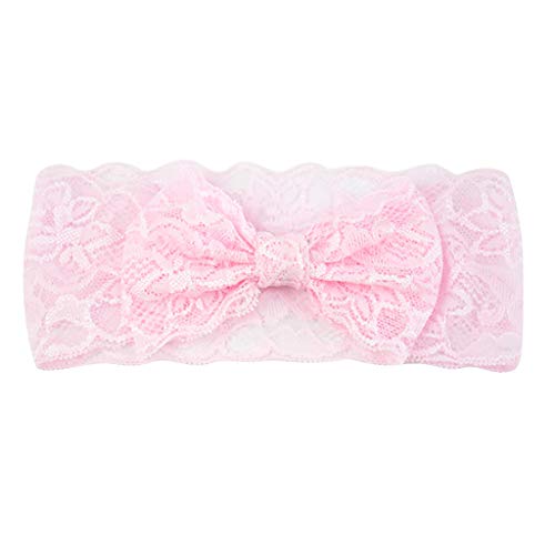 Haarnadel Kind-Mädchen-Baby-Stirnband-Kleinkind-Spitze-Bogen-Blumen-Haar-Band-Zusätze ODg140 (Color : Pink, Size : Taille unique) von MRXFN