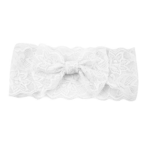 Haarnadel Kind-Mädchen-Baby-Stirnband-Kleinkind-Spitze-Bogen-Blumen-Haar-Band-Zusätze ODg140 (Color : White, Size : Taille unique) von MRXFN