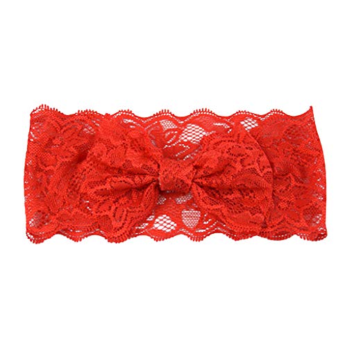 Haarnadel Kind-Mädchen-Baby-Stirnband-Kleinkind-Spitze-Bogen-Blumen-Haarband-Zusätze UPd615 (Color : Red, Size : Taille unique) von MRXFN