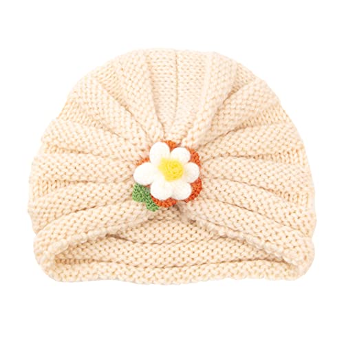 Haarnadel Kinder-Wolle-Stirnband-Zylinder for warme Herbst- und Winter-Haarband Solide Erdbeer-Stirnband-Hut Festes Blumen-Stirnband FLw224 (Color : Beige, Size : Taille unique) von MRXFN