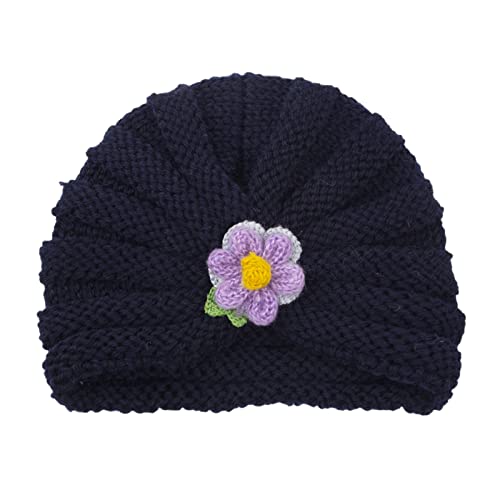 Haarnadel Kinder Wollstirnband Zylinder for warmen Herbst und Winter Haarband Solid Strawberry Stirnband Hut Solid Flower Stirnband Bxb801 (Color : Navy, Size : Taille unique) von MRXFN