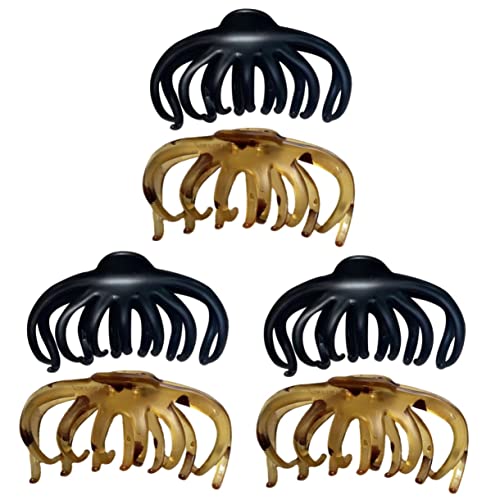 Haarnadel Klammer Klaue 2 Stück Kralle Design Französisch Accessoires Clips Clip Frauen Retro Styling Große Klammern Mode Haarspange Haarspange (Color : Assorted Colorx3pcs, Size : 10.5X5CMx3pcs) von MRXFN