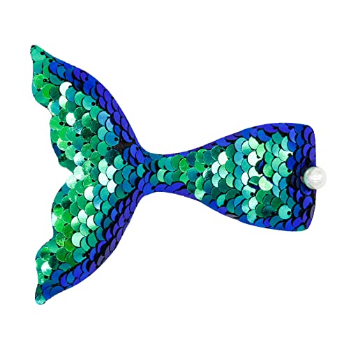Haarnadel Meerjungfrau-Schwanz-Haarspangen mit Pailletten, glänzendem Perlen-Design, süßes farbiges Haarnadel-Styling-Zubehör for Frauen Gilrs (Color : Green, Size : One Size) von MRXFN