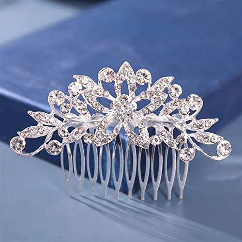 Haarnadel Silberne Farbe Strass Blume Blatt Braut Haarkamm for Mädchen Kristall Haarschmuck Schmuck Hochzeit Haarschmuck ( Color : Oro , Size : 9 ) von MRXFN